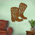 46in Cowboy Boots Rust Metal Outdoor Wall Art