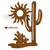 44in Cactus Scene Rust Metal Outdoor Wall Art