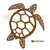 Big 42-inch Sea Turtle Top View: Rust Metal Outdoor Wall Art - Coastal Decor