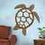 42in Sea Turtle Top View Rust Metal Outdoor Wall Art