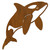Big 42-inch Orca Killer Whale: Rust Metal Outdoor Wall Art - Coastal Decor