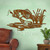 46in Bass Fishing Scene Rust Metal Outdoor Wall Art