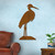 44in Blue Heron Rust Metal Outdoor Wall Art