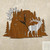 Elk Evergreen Mountain Wall Clock in rust patina