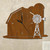 Windmill Barn Wall Clock in rust patina