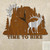Elk Evergreen Mountain Personalized Wall Clock in rust patina