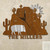 Javelina Cactus Mountain Personalized Wall Clock in rust patina