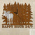 Lone Moose Trees Personalized Wall Clock in rust patina