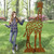6-Feet Tall Giraffe Yard Art Sculpture on Grass