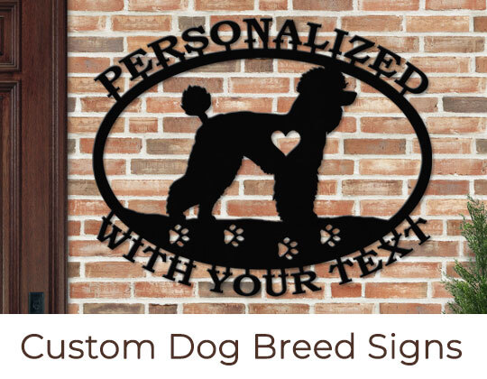 Personalized Text Dog Breed Wall Signs
