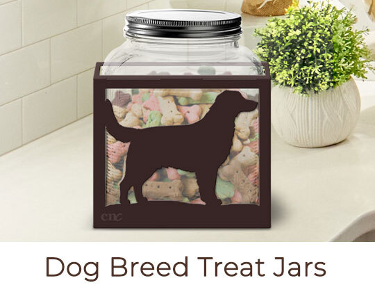 Dog Breet Metal and Glass Treat Jars