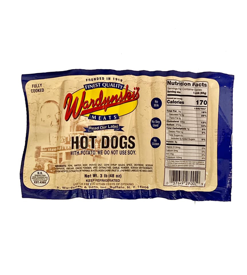 Wardynski Tender Tasting Hot Dogs (1 lb) | BuffaloShip