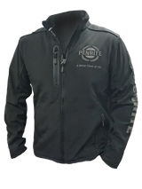 BLACK  EMBROIDERED SOFT SHELL JACKET