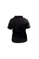 ladies black polo back