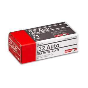 Aguila .32 Auto Handgun Ammo - 71 Grain FMJ | 50rd Box | Part No. 1E322110 Aguila .32 Auto Handgun Ammo - 71 Grain FMJ | 50rd Box | Part No. 1E322110