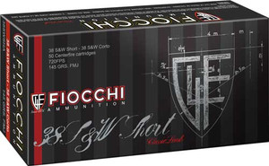 Fiocchi 38 S&W Short 145 Grain FMJ Ammunition - Reloadable, 50 Rounds per Box Fiocchi 38 S&W Short 145 Grain FMJ Ammunition - Reloadable, 50 Rounds per Box