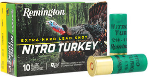 Remington Nitro-Turkey 12 Gauge 3-inch Shotshells - #4 Shot, 1-7/8 oz, 1210 FPS Remington Nitro-Turkey 12 Gauge 3-inch Shotshells - #4 Shot, 1-7/8 oz, 1210 FPS