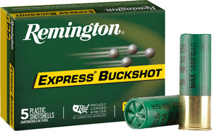 Remington 12 Gauge Buckshot 2.75-Inch #4 Shot, 12 Gauge, 1325 FPS, Box of 5 Remington 12 Gauge Buckshot 2.75-Inch #4 Shot, 12 Gauge, 1325 FPS, Box of 5