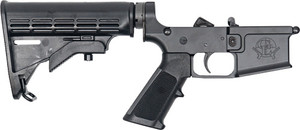 Great Lakes Firearms & Ammo GL15 BLK-C AR-15 Lower Receiver with Adjustable Stock and Multi-Caliber Compatibility Great Lakes Firearms & Ammo GL15 BLK-C AR-15 Lower Receiver with Adjustable Stock and Multi-Caliber Compatibility