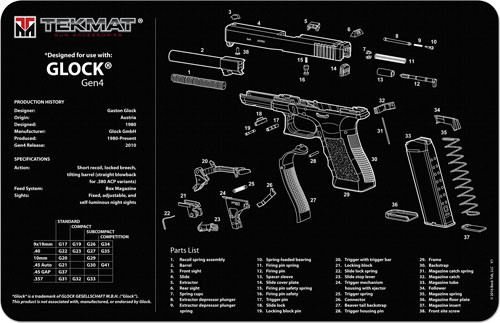 TEKMAT ARMORERS BENCH MAT 17-GLOCK-G4