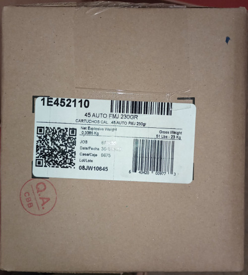 Aguila .45 Auto Handgun Ammo - 230 Grain FMJ | 1000rd Case