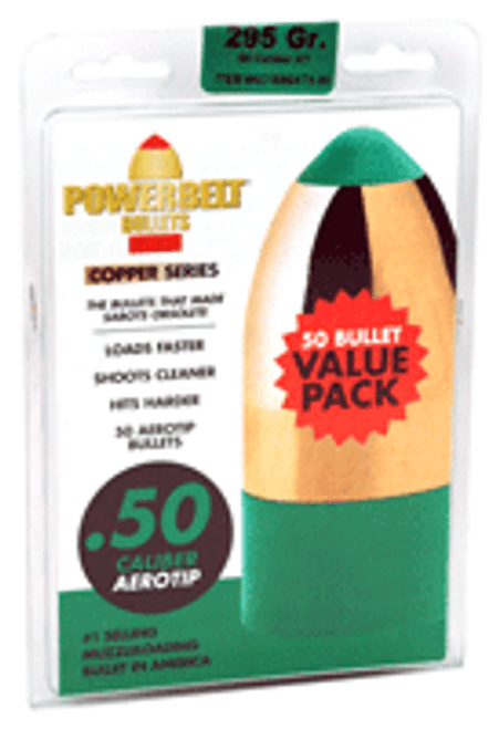 CVA Powerbelt AT Bullets - .50 Caliber, 295 Grain Copper AeroTip Reloads (50 Pack)