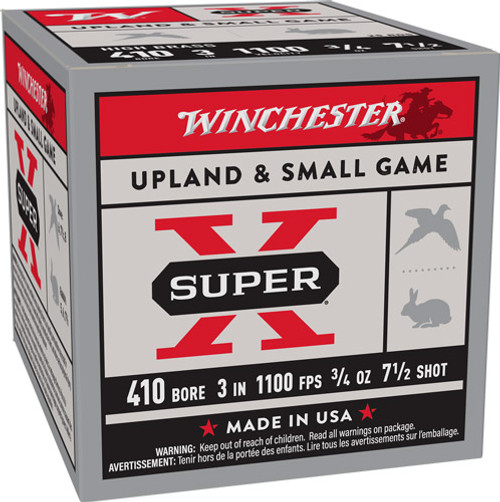 Winchester Ammunition Super-X 410 Gauge 3-Inch Shotshells, 3/4 oz #7.5 Lead, 1100 fps, 25 Rounds per Box