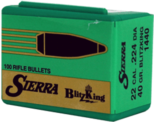 Sierra Bullets .22 Caliber .224 High Velocity Polymer Tip Boat Tail Bullet - Part Number 1440
