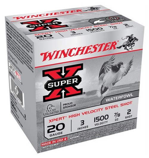 Winchester Ammunition Xpert Steel 20 Gauge 3-Inch Shotshells * 7/8 oz #2 Non-Toxic Shot, 1500 FPS