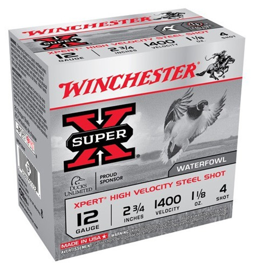 Winchester Ammunition Xpert 12 Gauge 2-3/4 Inch Shells - 1400 FPS, #4 Shot, 1-1/8 oz
