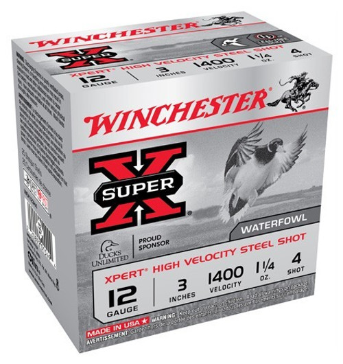Winchester Ammunition Xpert Steel 12 Gauge 3-Inch Shotshells * 1-1/4 oz #4 Non-Toxic Shot, 1400 FPS