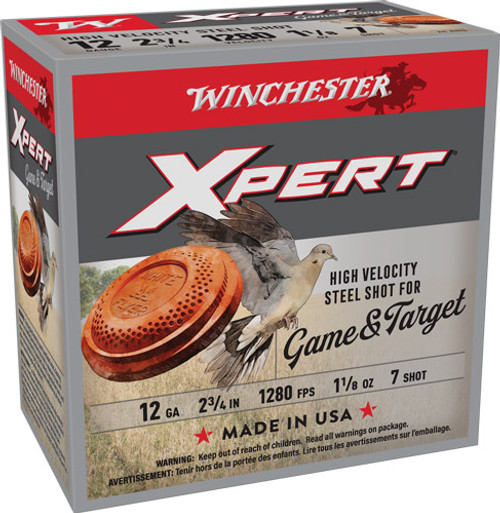Winchester Ammunition Xpert Steel 12 Gauge Shotshells, 1-1/8 oz #6 Shot, 1280 fps * 25 Rounds per Box