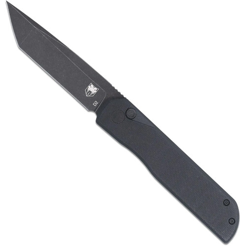 CobraTec Prowler G-10 Block Tanto Folding Knife with Serrated Blade in Black - Part #CTPLRBLKBLTS