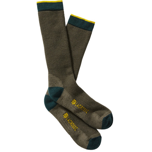 Lacrosse Men's Merino Midweight Crew Socks in OD Green, X-Large