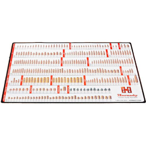 Hornady Reloading Counter Mat with Bullet Display and Non-Skid Backing