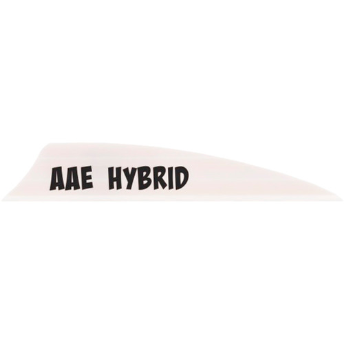 AAE Hybrid 2.0 Shield Cut Vanes White 50 Pack - Durable Archery Fletching with Plastifletch Adhesive