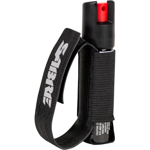 Sabre Runner Pepper Gel with Hand Strap * Compact Personal Safety Spray in Black
