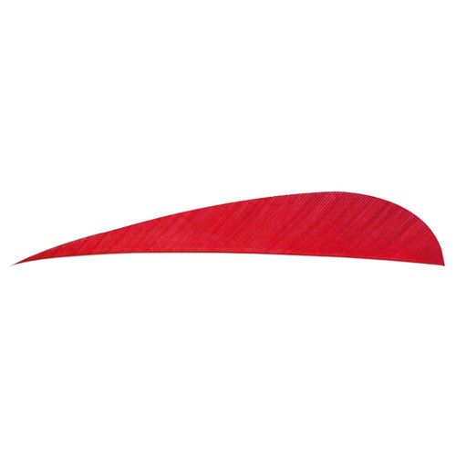 Trueflight Parabolic Feathers Red 4-inch Arrow Fletchings, Pack of 100