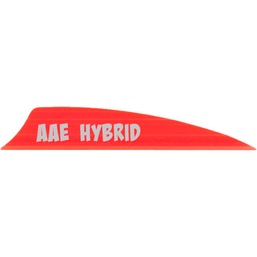 AAE Hybrid 2.0 Shield Cut Vanes Red - 50 Pack | Durable Archery Fletching with Plastifletch Lick & Stick Adhesive