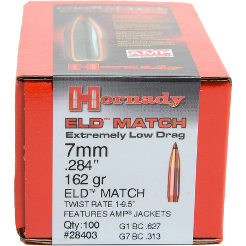 Hornady ELD Match 7mm .284 162 Grain Bullets * Precision Match Ammunition