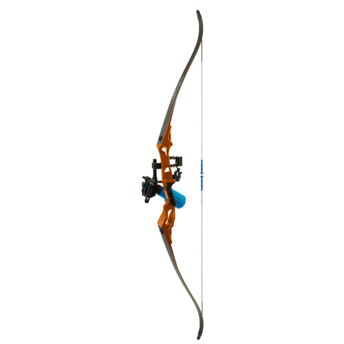 Fin-Finder Bank Runner Bowfishing Recurve Package with Winch Pro Reel - Orange, 35 lbs. Right-Hand