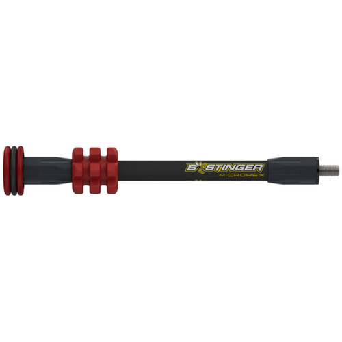 Bee Stinger MicroHex Stabilizer Red 6-inch - Precision Stabilizer for Archery Equipment