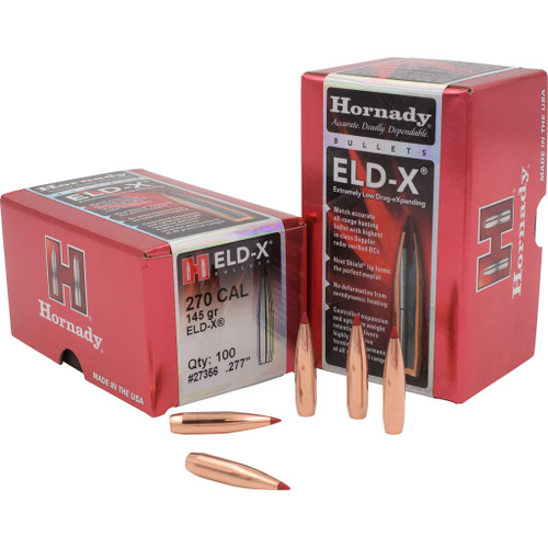 Hornady ELD-X Bullets 270 Caliber .277 145 Grain - Match-Accurate Hunting Ammunition