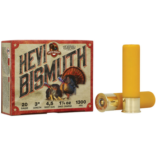 Hevi-Shot Hevi Bismuth Turkey Load for 20 Gauge, 3-inch Shell, 1 1/4 oz. 4 & 5 Shot, 5 Rounds