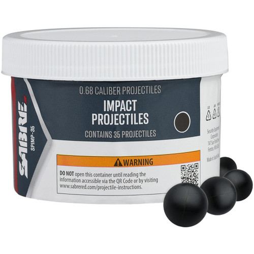 Sabre Impact 0.68 Caliber Impact Projectiles - 35 Count for Home Defense and Training