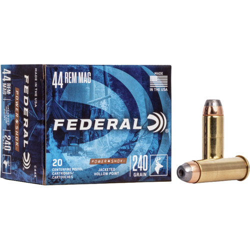 Federal Power-Shok .44 Remington Magnum 240 Grain JHP Pistol Ammunition - 20 Rounds