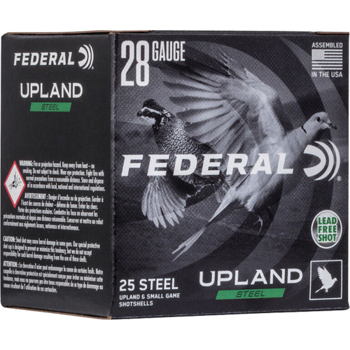Federal Upland Steel Shotgun Ammo 28 gauge 2.75-inch, 7.5 Shot, 5/8 oz, 25 Round Pack
