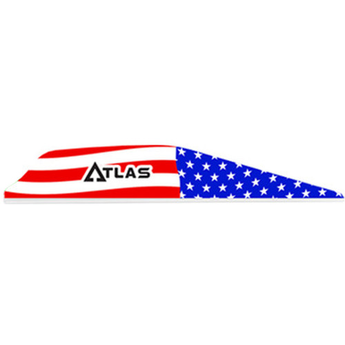 Bohning Atlas Vanes American Flag 100 Pack * Durable Archery Vanes with Advanced Torque Apex Profile