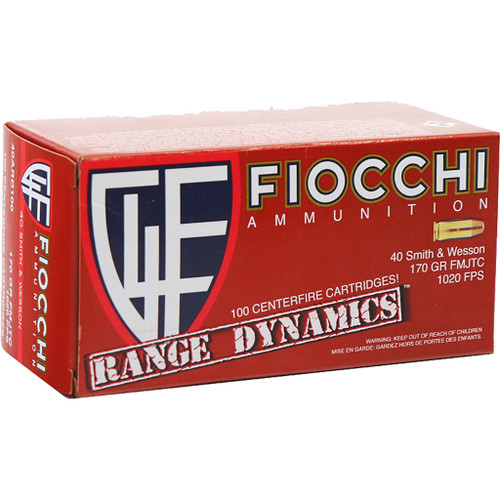 Fiocchi Range Dynamics 40 S&W 170-Grain FMJTC Pistol Ammunition - 100 Rounds