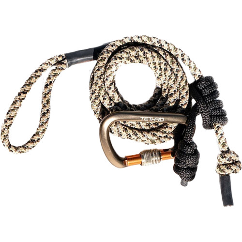 Tethrd Tether Rope 8mm * Lightweight 8 ft Double Braid Rope with Factory-Spliced Eye and Carabiner